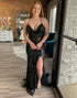 Sparkly Black Mermaid Long Backless Prom Dress
