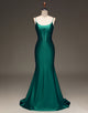 Mermaid Elegant Corset Back Dark Green Prom Dress