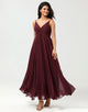 A-Line Sleeveless Burgundy Bridesmaid Dress