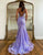 Lilac Mermaid Spaghetti Straps Corset Long Prom Dress