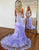Purple One Shoulder A-Line Tiered Long Prom Dress With Slit
