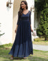Navy Lace and Chiffon Mother of the Bride Dress