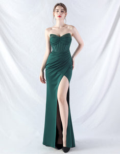 Graceful Sheath Strapless Formal Dress with Side Split