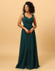 Chiffon Green Bridesmaid Dress with Ruffles