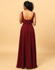 Burgundy Wrap Chiffon Bridesmaid Dress with Slit