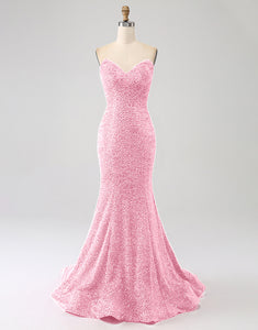 Sweetheart Mermaid Sequin Tight Prom Dress