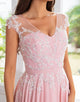Pink Beaded Chiffon Mother of the Bride Dress