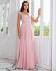 Pink Beaded Chiffon Mother of the Bride Dress