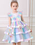 Rainbow Tulle Layered Girl's Party Dress
