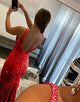 Sequin Open Back Long Mermaid Prom Dress
