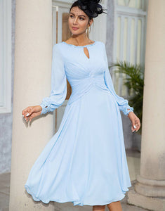 Sky Blue Chiffon Mother of the Bride Dress