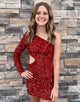 Sparkly One Shoulder Sequin Tight Homecoming Dress with Hollow-out