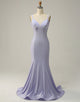 Lilac Mermaid Prom Dress with Beading