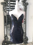 Black V Neck Strapless Sequin Sheath Homecoming Dress