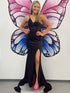 Black Spaghetti Straps Mermaid Long Prom Dress