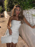 Strapless White Bodycon Homecoming Dress