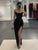 Black Off the Shoulder Sparkly Long Prom Dress With Slit