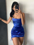 Spaghetti Straps Royal Blue Bodycon Homecoming Dress