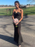 Black Sheath Sweetheart Long Prom Dress With Slit