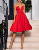 Red Strapless A Line Homecoming Dress