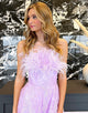 Strapless Light Purple Long Prom Dress With Feathers
