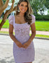 Lavender Tight Homecoming Dress with Appliques