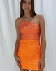 Orange One Shoulder Glitter Tight Homecoming Dress with Beaded