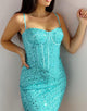 Sparkly Spaghetti Straps Champagne Short Homecoming Dress with Beading