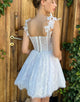 White A Line Corset Homecoming Dress with Lace