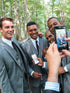 Notched Lapel Grey Green 3 Piece Groomsmen Suits
