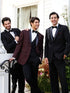 Shawl Lapel Burgundy 3 Piece Groomsmen Suits