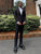 2 Piece Peak Lapel Black Groomsmen Suits