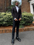 2 Piece Peak Lapel Black Groomsmen Suits