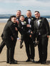 Peak Lapel Black 2 Piece Groomsmen Suits