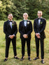 Black 3 Piece Peak Lapel Groomsmen Suits