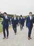 Navy 3 Piece Peak Lapel Groomsmen Suits