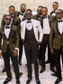 Shawl Lapel Olive 2 Piece Groomsmen Suits