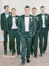 Notched Lapel Green 2 Piece Groomsmen Suits