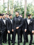 Notched Lapel Black 2 Piece Groomsmen Suits
