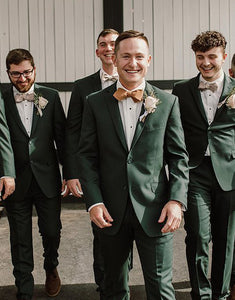 Dark Green Notched Lapel 2 Piece Men's Prom Tuxedo