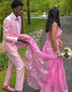 Light Pink Solid Notch Lapel One-Button Men's Two-Piece Formal Evening Suit