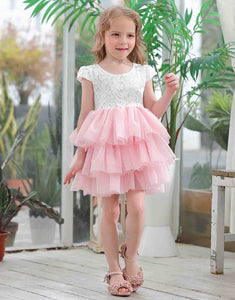 Pink Tulle Cute Flower Girl Dress