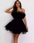 Black  A Line Strapless Sleeveless Homecoming Dress