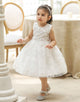 Pink Appliques Sleeveless Flower Girl Dress with Bow