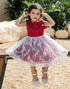 Burgundy Beading Sleeveless Flower Girl Dress with Bow