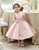 Pink Satin Sleeveless Flower Girl Dress with Bowknot