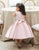 Pink Satin Sleeveless Flower Girl Dress with Bowknot