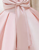 Pink Satin Sleeveless Flower Girl Dress with Bowknot