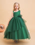 Dark Green Tulle Sleeveless Flower Girl Dress