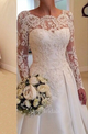 A Line Lace White Long Bridal Dress